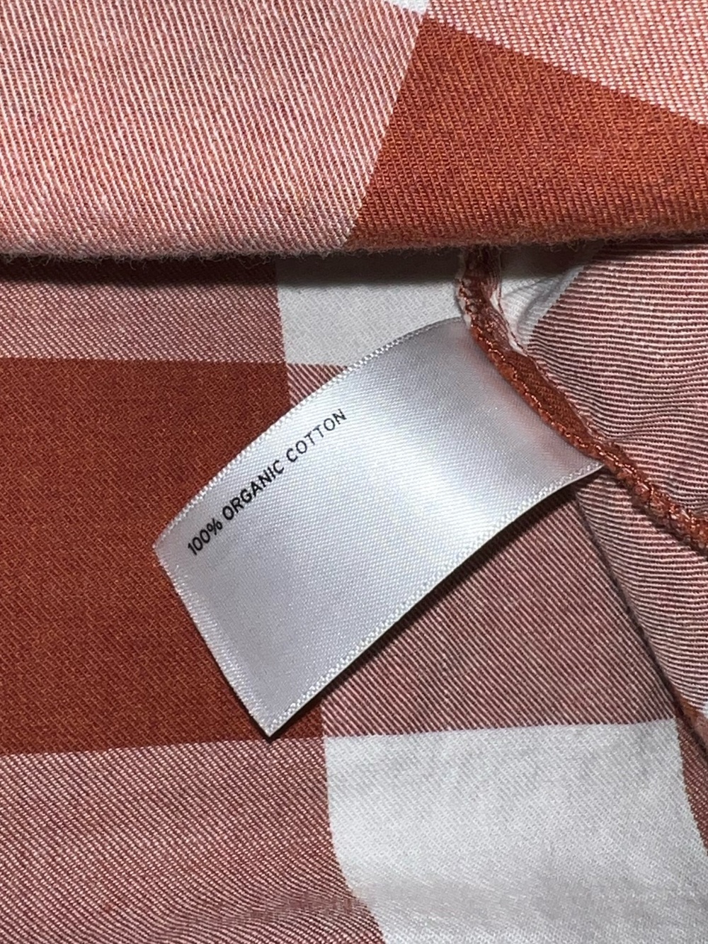 Duluth Peasant Blouse Rust & White Gingham Button Front Long Sleeve Top Size S - Picture 9 of 9
